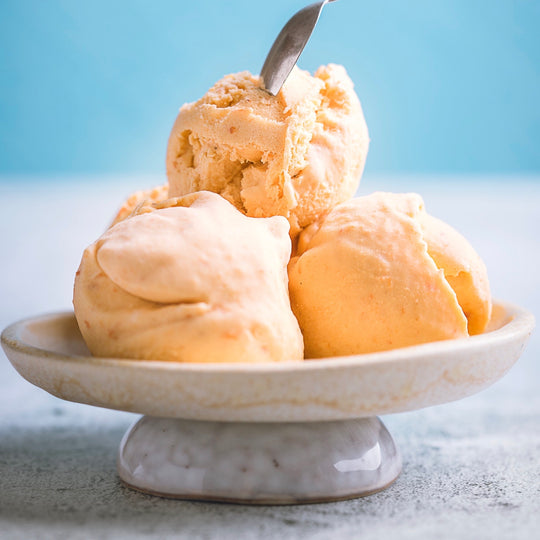 vanilla ice cream with spoon